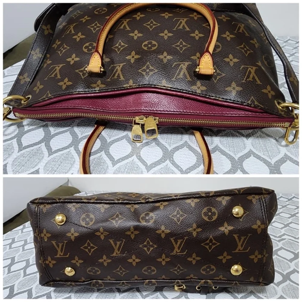 Authentic LOUIS VUITTON Monogram Canvas Pallas Bag Brown